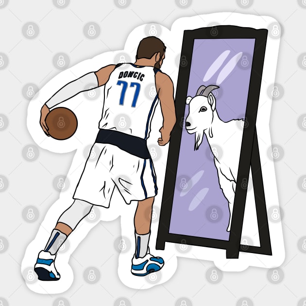 Luka Doncic Mirror GOAT Sticker by rattraptees